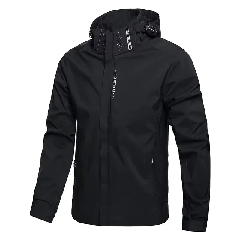 Herren Wasserdichte Regenjacke Leichte Outdoor-Kapuzenjacke Wanderjacke Winddichte Jacke Kletterjacke Outdoor-Jacken