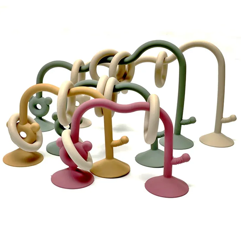 Baby-Puzzle, Wickelperlen, Spielzeug, Silikon, Schleifen, visuelles Spielzeug für Kinder, kann Früherziehung nagen, Wickelperlen, Saugerspielzeug
