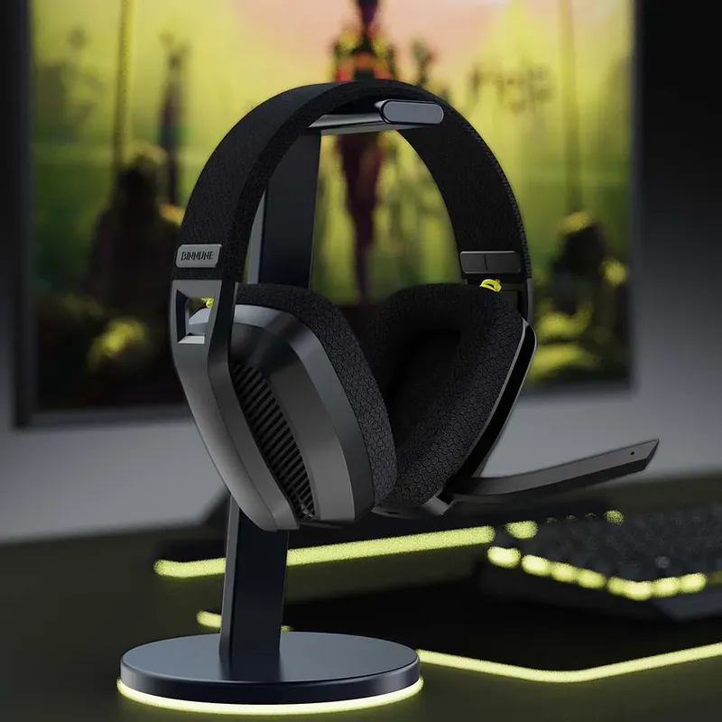 BINNUNE BW06 2,4 GHz kabelloses Gaming-Headset mit Mikrofon für PS5 PS4 PC Mac Playstation Bluetooth Gaming-Kopfhörer mit Mikrofon