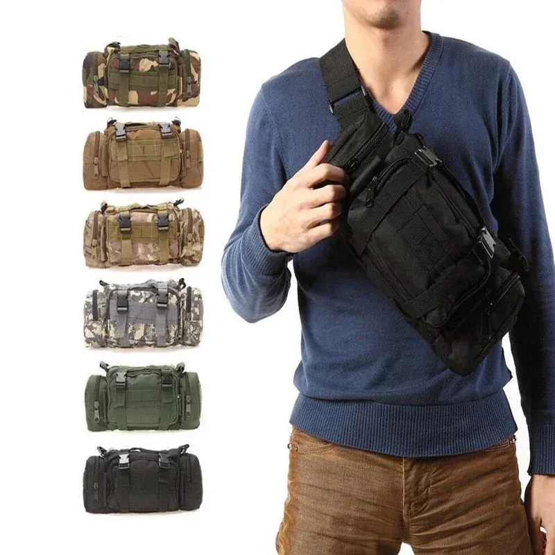 Duffel Hüfttasche Molle Wasserdichte Gürteltaschen Kameratasche EDC Utility Pouch Umhängetasche mit Schultergurt Handtragen