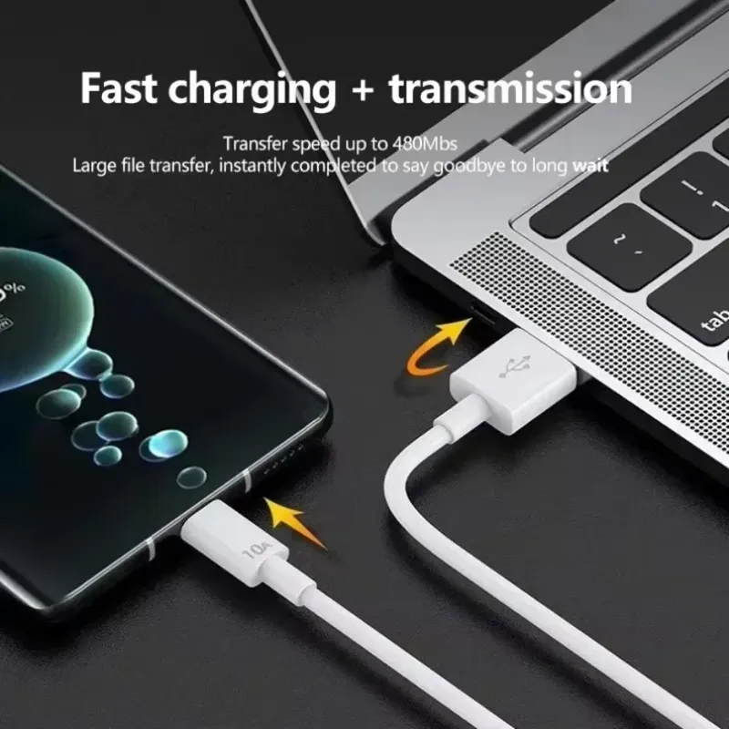 Universelles 120-W-USB-Typ-C-Kabel, 10 A, superschnelles Ladedatenkabel, 1 m/1,5 m/2 m, kompatibel mit Xiaomi Samsung Huawei Ladekabel