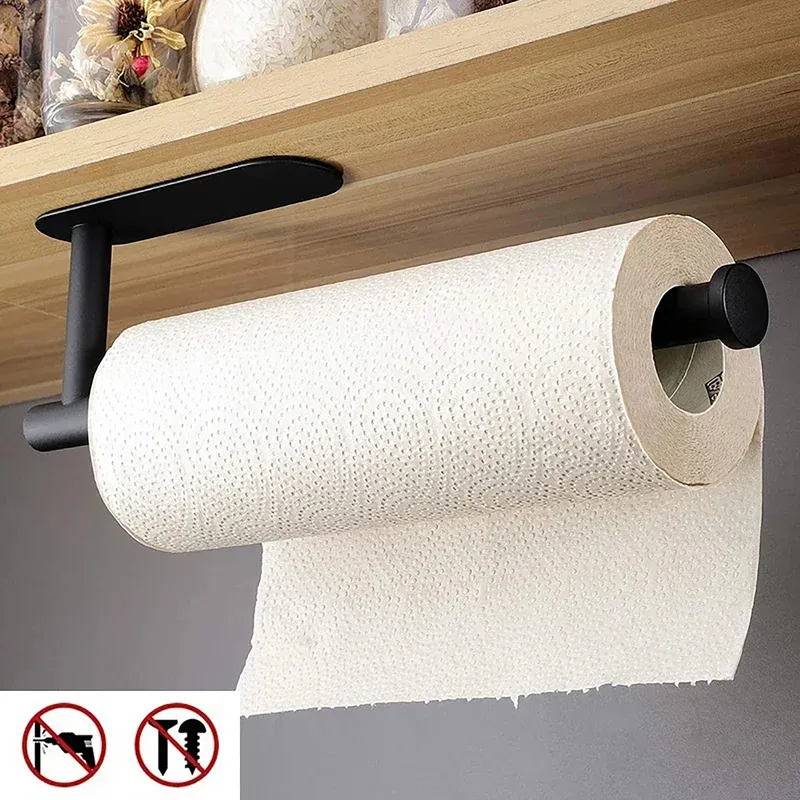 Küche Papier Handtuch Halter Klebstoff Tissue Aufhänger Wc Rollen Papier Spender Schrank Lagerung Serviette Rack Bad Zubehör