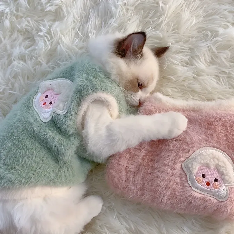Katzen-Accessoires, warme Kätzchen-Kleidung für Haustiere für den Winter, Kätzchen-Kleidung, kleine Kätzchen-Sachen, Kühlkleidung, Pullover-Westen für Hunde