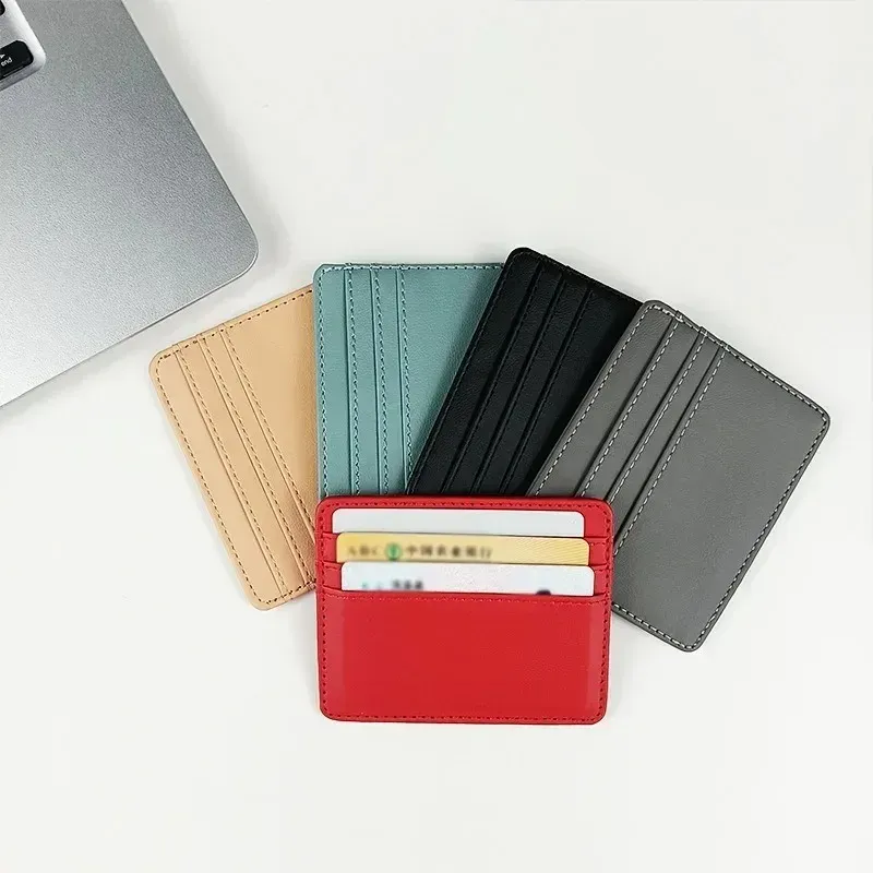 Mode Schlanke PU ID Karte Tasche Kreditkarte Halter männer Brieftasche frauen Brieftasche Mini Kreditkarte ID Karte Tasche geschenk