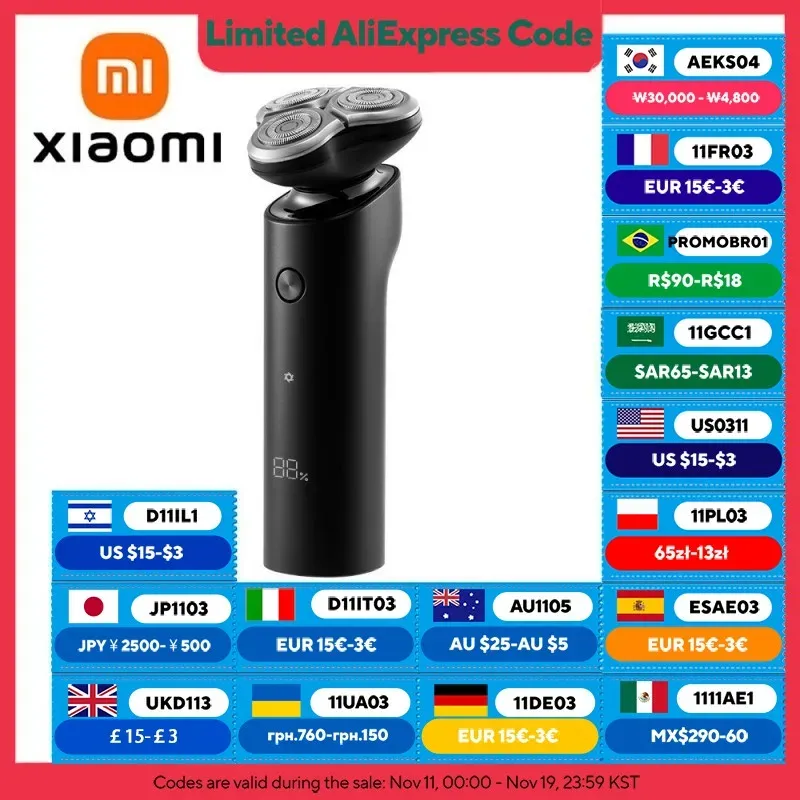 XIAOMI MIJIA S500 Elektrorasierer Clipper Triple Blade Trimmer für Männer Trocken Nass Rasieren Waschbar Bart Haarschneidemaschine Rasierer