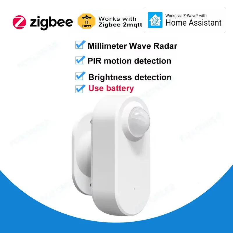 Zigbee-Anwesenheitsdetektor für Menschen, Helligkeits-/Entfernungserkennung, intelligenter PIR-Bewegungssensor, unterstützt Zigbee 2 mqtt Home Assistant