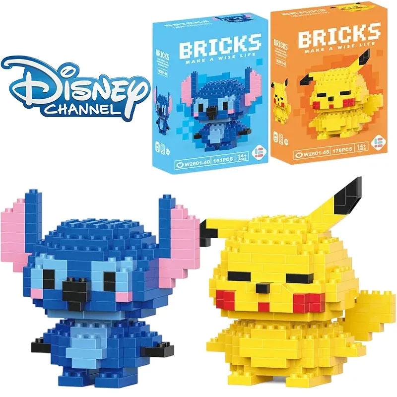 Disney LiLo Stich Spielzeug Bausteine Pikechu lega Anime Cartoon Charakter Modell Bausteine Spielzeug für kinder Geschenk