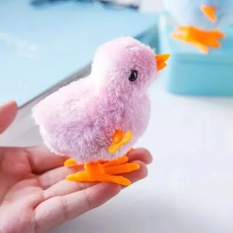 Haustier Katze Spielzeug Springen Gehen Hopfen Cartoon Plüsch Huhn Uhrwerk Katze Interaktive Spielen Spielzeug Wind Up Küken Kätzchen Liefert