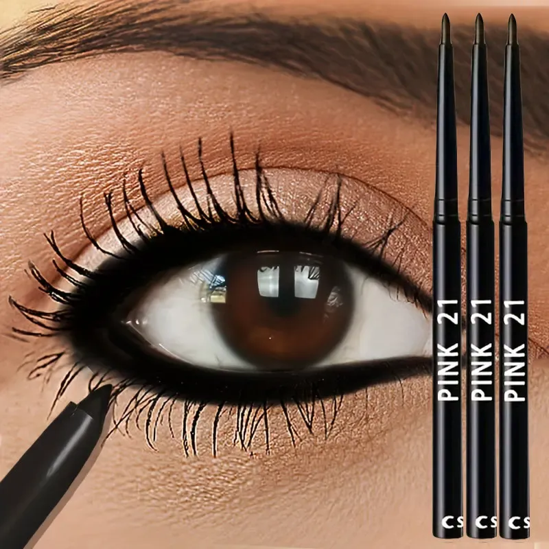 3 stücke wasserdichte schwarze Eyeliner-Bleistifte-wisch festes, langlebiges und anfänger freundliches Augen-Make-up
