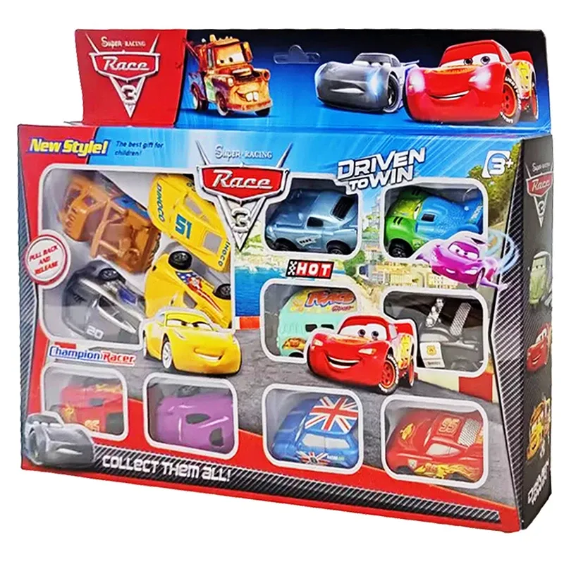 Neue Originalautos Disney Pixar Cars 3 Spielzeug Lightning McQueen Mini-Auto Rebound Car Jackson Storm PVC-Modell Geschenkboxen für Kinder