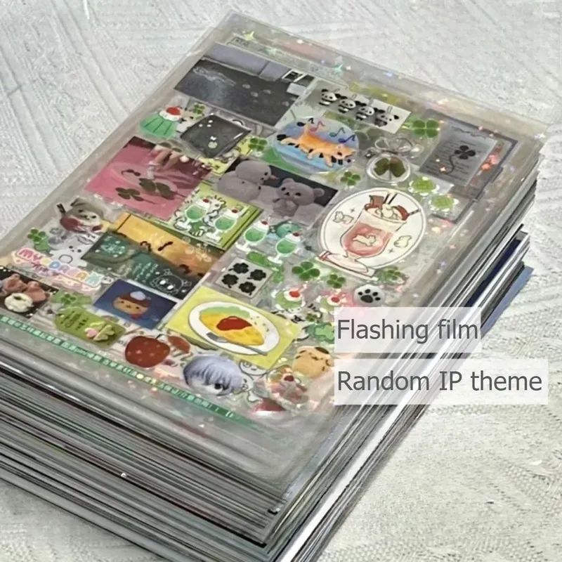 5 Stücke Zufällige Japanische Retro Showa Stil PET Schneiden Aufkleber Niedlichen Cartoon Glänzende Film Aufkleber Sammelalbum Journal DIY Material Aufkleber