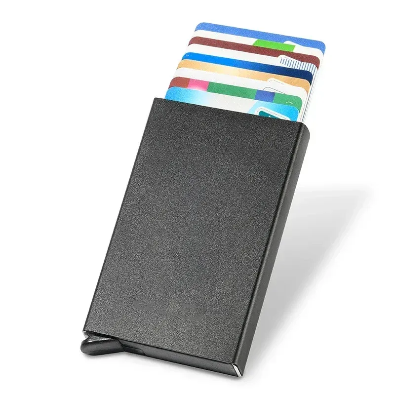 Männer ID Kredit Bank Karte Halter Brieftasche Anti Rfid Smart Anti Rfid Blocking Geschützt Magie Pop Up Schlank Kleine Geld Brieftaschen Fall