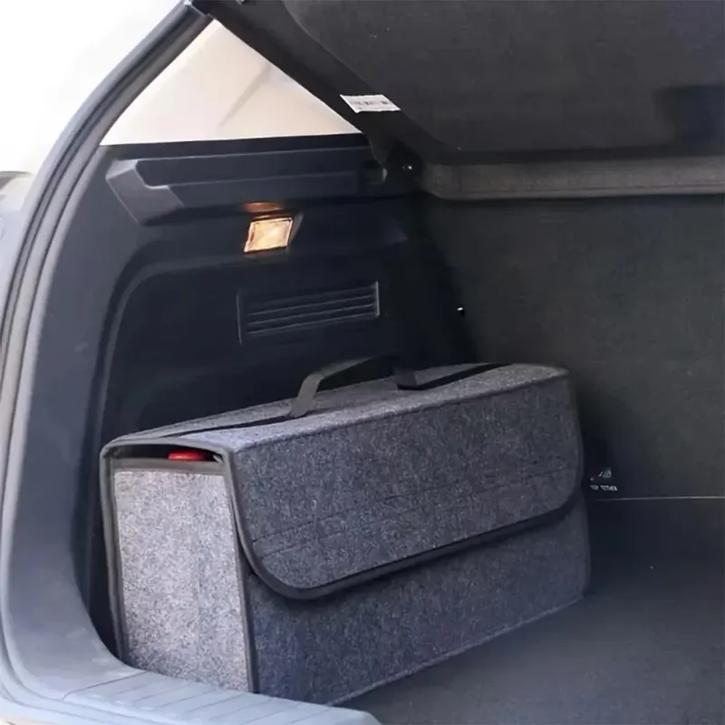 1 STÜCK Dunkelgraue Autofilz-Aufbewahrungsbox Auto-Aufbewahrungstasche vergrößerte und verdickte Aufbewahrungsbox aus weichem Filz Haushalts-Aufbewahrungsbox