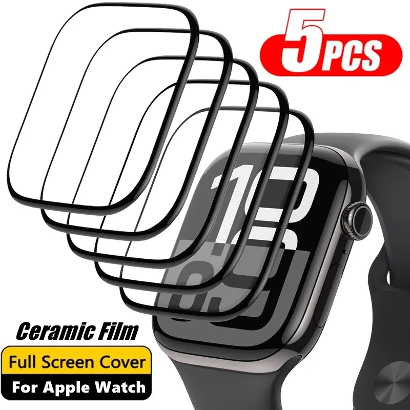 5PCS Displayschutzfolie für Apple Watch 10 9 8 7 6 5 11 40MM 41MM 42MM 44MM 45MM 46MM Keramikfolie für IWatch Ultra 49MM Nicht Glas