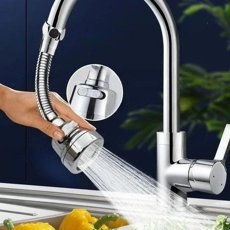 360 Grad drehbarer Wasserhahn-Extender mit 2/3 Modi, wassersparender Bubbler-Düsenadapter für Küche und Badezimmer, Heim-Wasserhahn-Zubehör