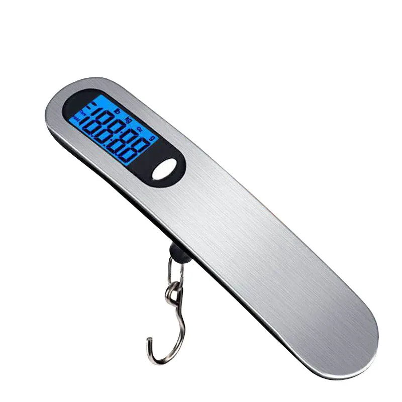 Kleine tragbare Waage, digitales LCD-Display, 110 lb/50 kg, elektronisches Gepäck, hängender Koffer, Reisegewicht, Gepäck, Angelwaage