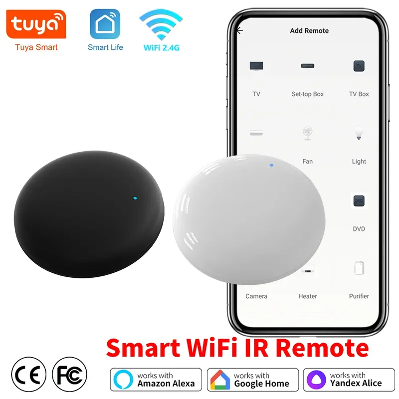 Tuya wifi smart ir fernbedienung smart life app ersetzen tv dvd aud ac fernbedienung funktioniert mit alexa google home