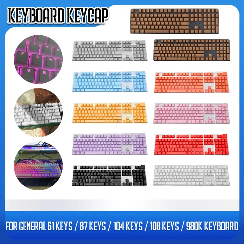 104 Stück universelle mechanische Tastatur-Tastenkappen für Computer, PC, Laptop, mechanische Tastatur, Laptop-Tastenkappen-Set, hintergrundbeleuchtetes Tastenkappen-Zubehör