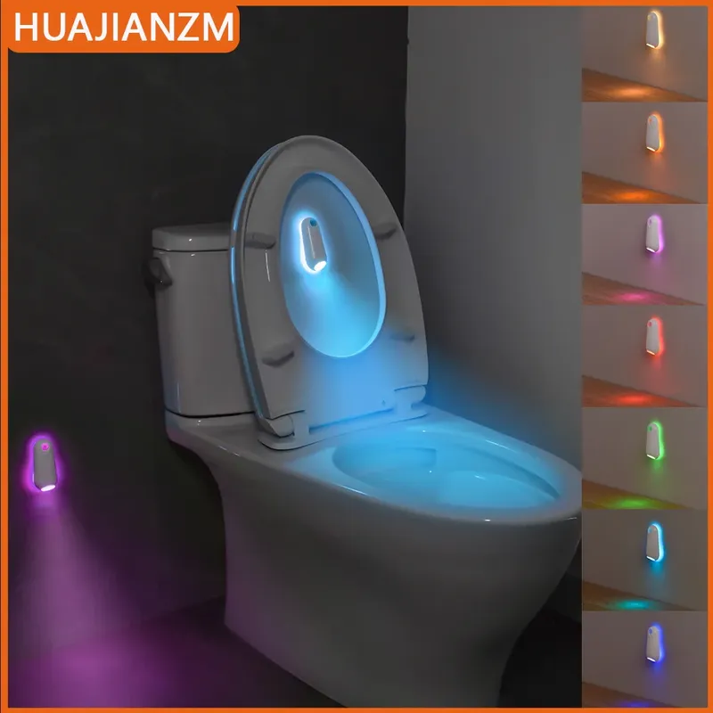 Wc Nachtlicht Motion Sensor Licht Wc Schüssel Licht RGB 7 Farbwechsel Für Badezimmer Dekoration LED Wiederaufladbare LED Licht