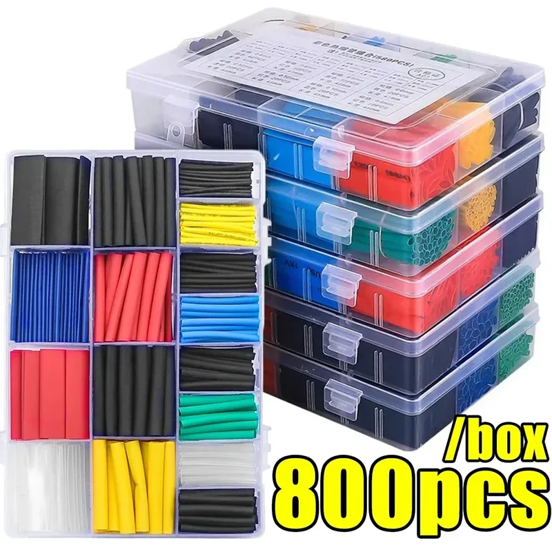Schrumpfschlauch-Set, thermobeständiger Schlauch, Schrumpfschlauch, Wickeldraht, Verpackung, elektrischer Anschlusskabel, Isolierung, ummantelt