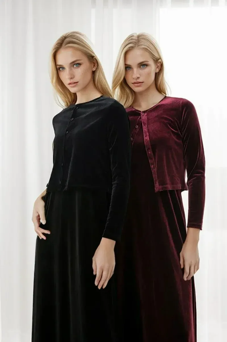 2024 herbst Frauen Einfarbig Neue Ärmelloses Kleid einreiher Lange ärmeln Strickjacke Und Lange Roben Weibliche Casual kleidung
