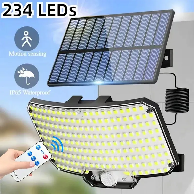Solarleuchte für den Außenbereich, superhell, Bewegungsmelder, Solar, starke Leistung, LED-Gartenwandleuchte, IP65, wasserdicht, 3 Arbeitsmodi