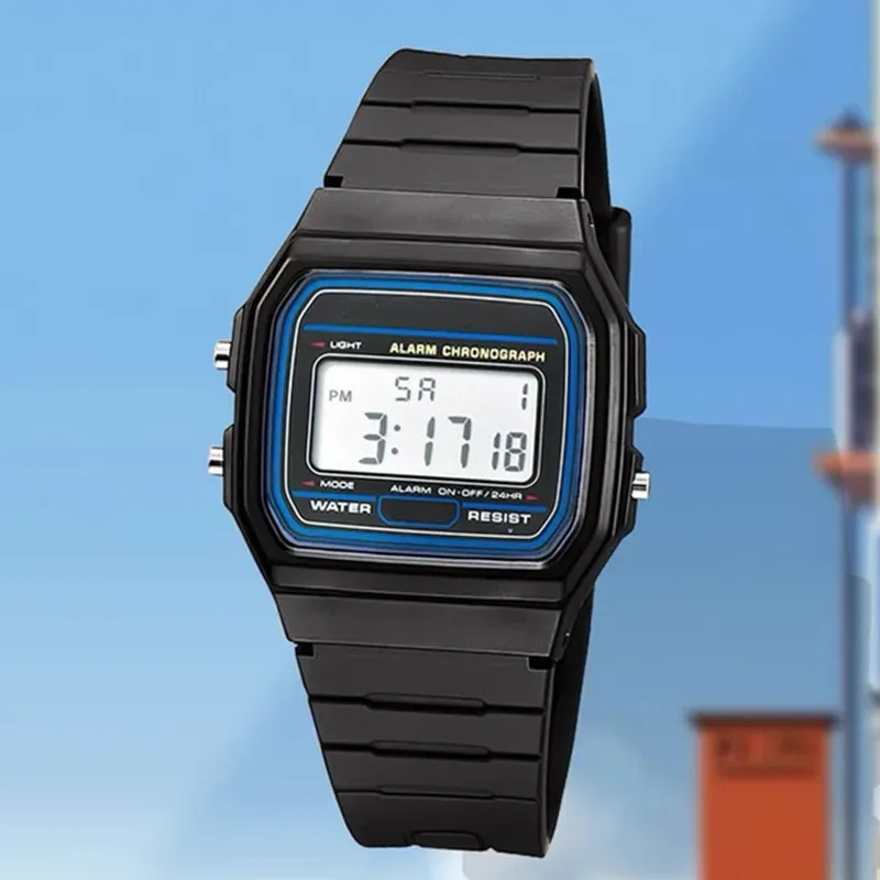 Mode Sport männer Digitale Uhr Top Marke Einfache Quadratische Led-anzeige Casual Silikon Armband Elektronische Uhr für Männer