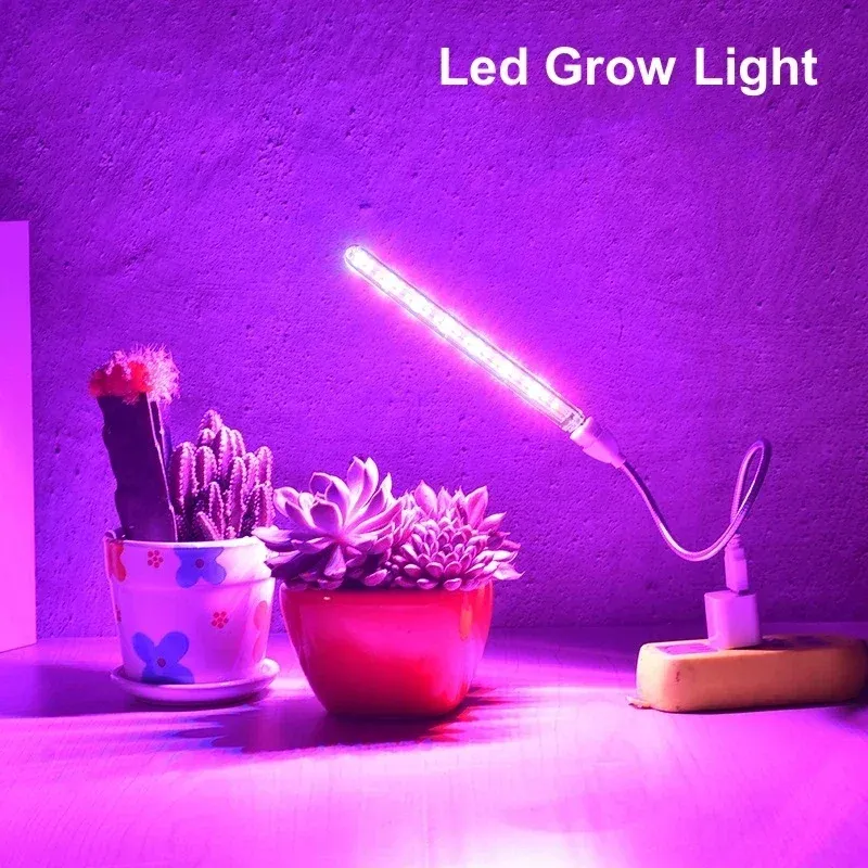 8/21 LEDs Wachsen Licht Vollspektrum Pflanzenlampe mit flexiblem Schlauch Innengewächshaus Phyto Lampe Blumensämling Hydrokulturlicht