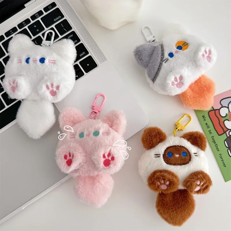 Niedlicher Plüsch-Katzen-Anhänger, Mädchen-Rucksack-Anhänger, Paar-Taschen-Schlüsselanhänger, dekoratives Geschenk