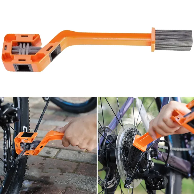 Fahrradkette saubere Bürste Doppelkopf Fahrradkette Waschmaschine Reiniger Multifunktions tragbare Ketten reinigungs bürste für Motorrad Fahrrad
