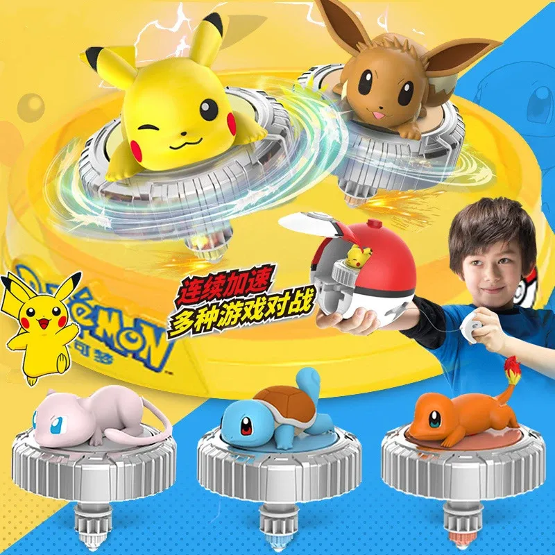 Pokémon Magic Gyro Spielzeug für Kinder, Pikachu, Charmander, New Combat Rotating Gyro, Pokeball