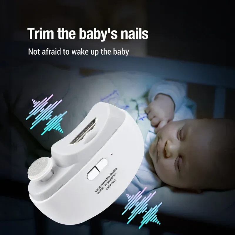 Elektrischer Nagelknipser zum Schleifen und Polieren mit leichtem automatischem Nagelschneider, wiederaufladbarer Nagelschneider, Maniküre für Babys und Erwachsene