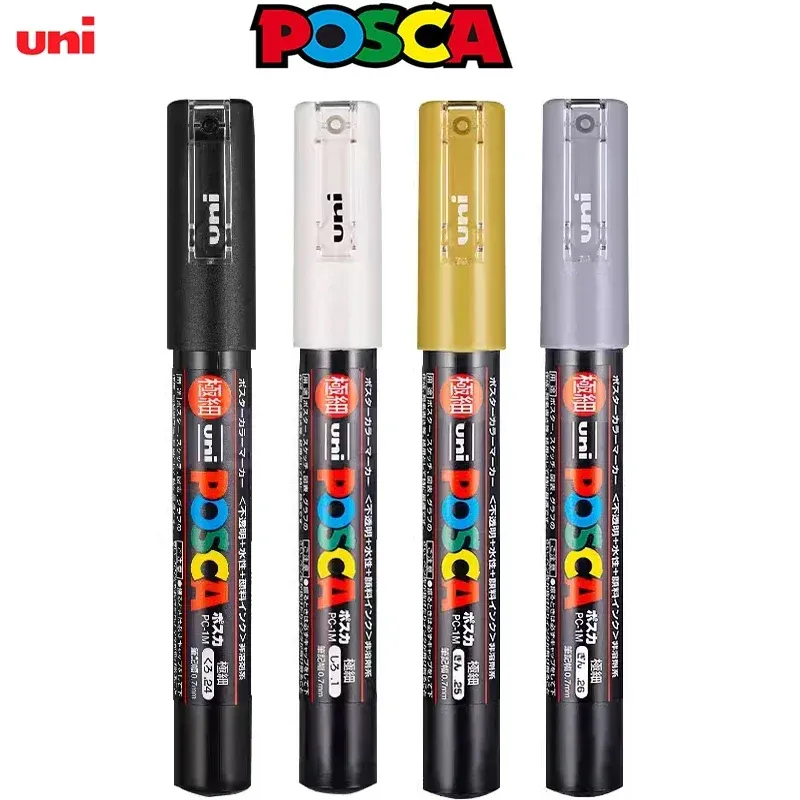 UNI POSCA Marker Set PC-1M/3M/5M Permanent Acryl Farbe Stift Schnell Trocknend Graffiti malerei Kunst Liefert Japanische Schreibwaren