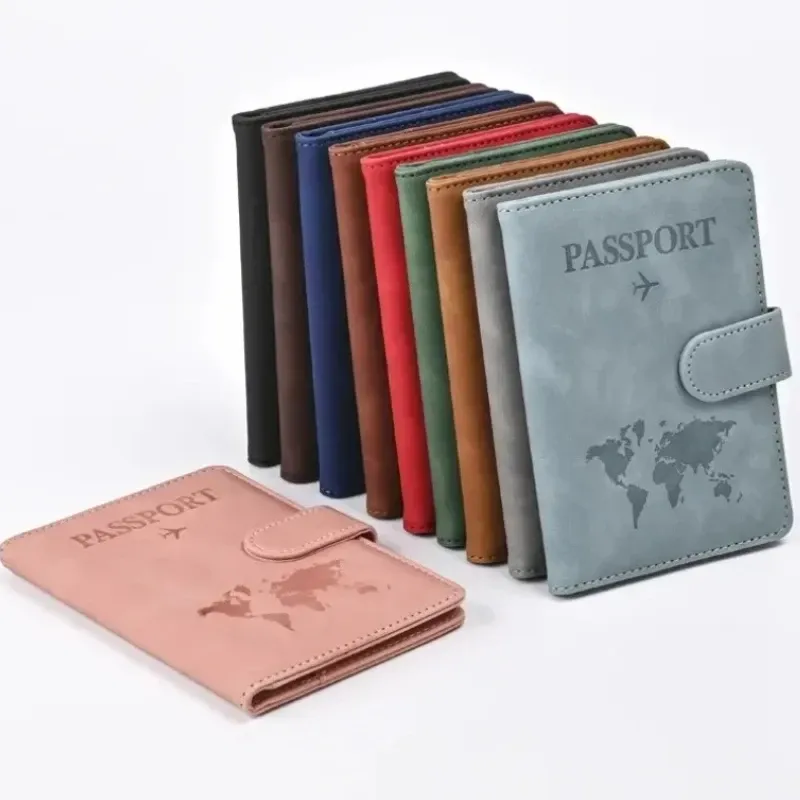 Reisepasshülle Halter Hülle PU Leder Herren Damen Ticket Brieftasche Schutzhülle mit Kreditkarteninhaber Schutzhülle
