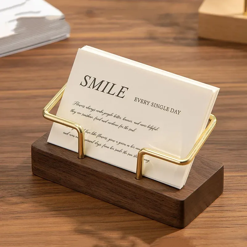 Visitenkartenhalter Organizer Büro Schreibtisch Display Ständer Memo Zähler Zubehör Tischregal Home Holz Kartenhalter Aufbewahrung