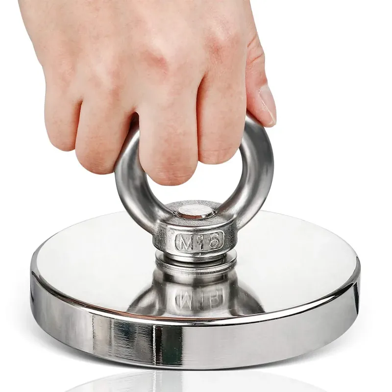 Superstarke Neodym-Angelmagnete, robuster Imanes-Magnet mit Senkloch-Ringschraube zum Bergung, magnetisches Angeln