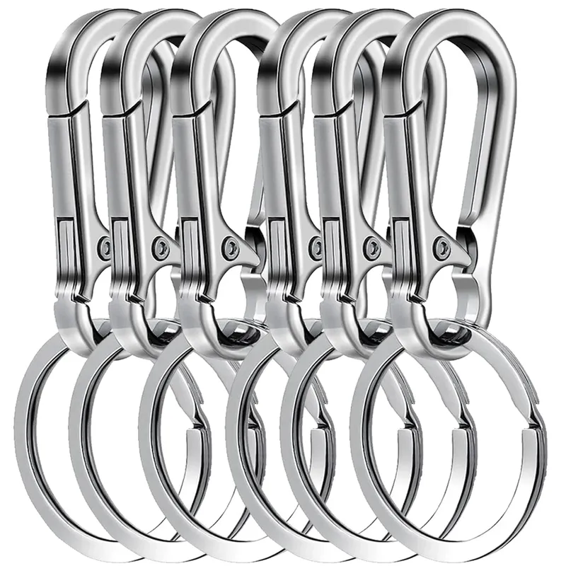 6 Stücke Karabiner Clip Schlüsselanhänger Metall Karabiner Form Schlüsselanhänger Schlüsselanhänger Schlüsselhalter Clips Hakenhalter Organizer für Autoschlüssel Finder