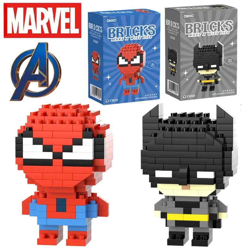 Marvel Spider Man Baustein Deadpool Venom Iron Man Figur Marvel Legends Cartoon Charakter Modell Spielzeug für Kinder Geschenke