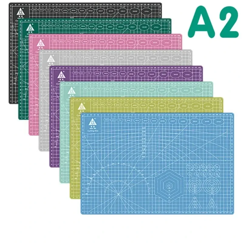 A2-Schneidebrett, Gitterlinie, selbstheilendes Schneidebrett, Bastelkarte, mehrfarbig, doppelseitiges Desktop-Handschneidepad, 60 x 45 cm