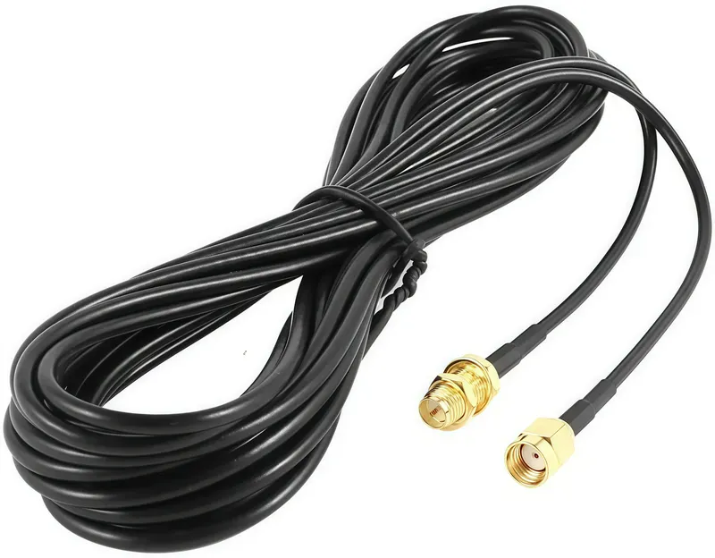 RP-SMA-auf-SMA-Verlängerungskabel – Stecker auf Buchse, koaxiales Zuführerkabel für WLAN-Antenne/Router/RG174-Netzwerkkarte