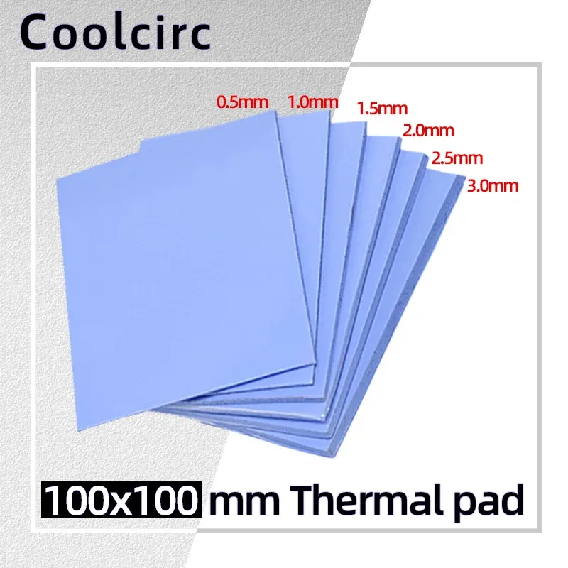 100 mm 6,0 W/mK PC Computer Prozessor GPU CPU Kühlkörper Kühlung Wärmeleitpad Hohe Leistung 0,5/1/1,5/2/2,5/3 mm Multi Dicke