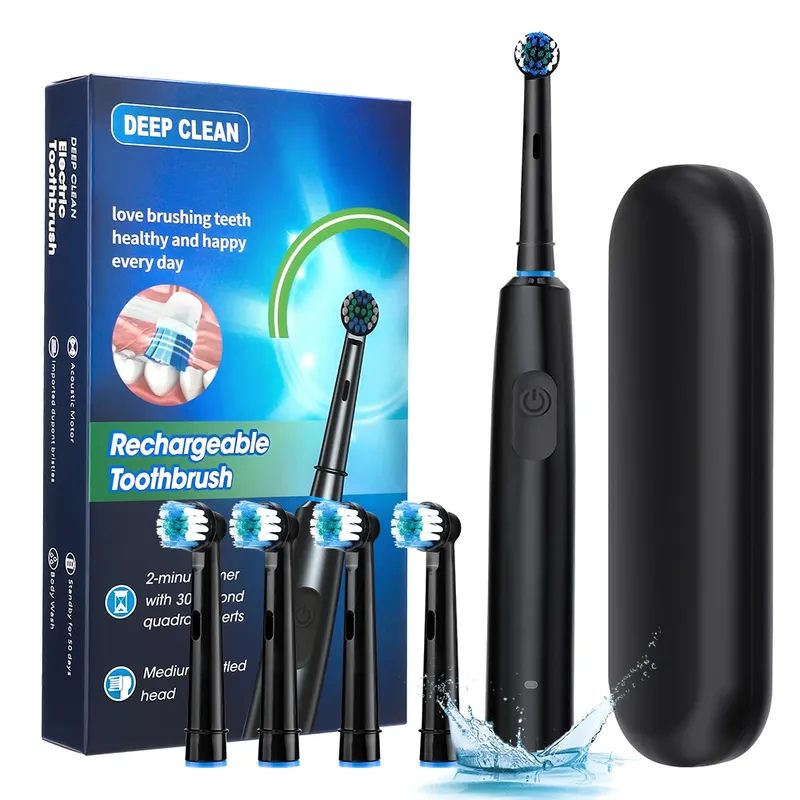 Intelligente rotierende elektrische Zahnbürste, wiederaufladbare rotierende Zahnbürste, kompatibel mit Oral B Ersatz-Elektrobürstenköpfen