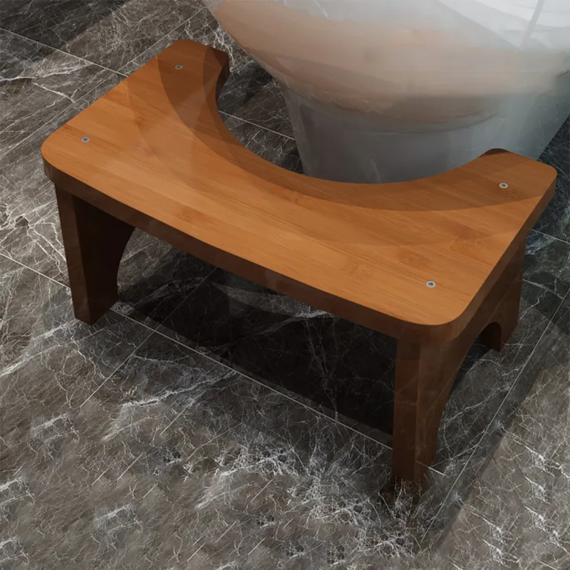 Robuster tragbarer Bambus-Toiletten-Hockhocker für Erwachsene, breit und stabil, Badezimmer-Töpfchenhocker, einfach zu bedienen und zu reinigen, tragbares Design