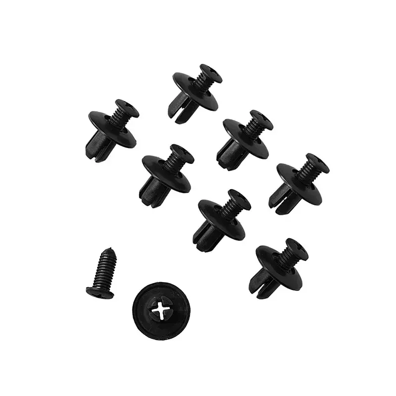 8-mm-Kunststoffnieten für Auto-Stoßstangen-Kotflügel, schwarze Clips für Toyota, Nissan, Kia, Yamaha