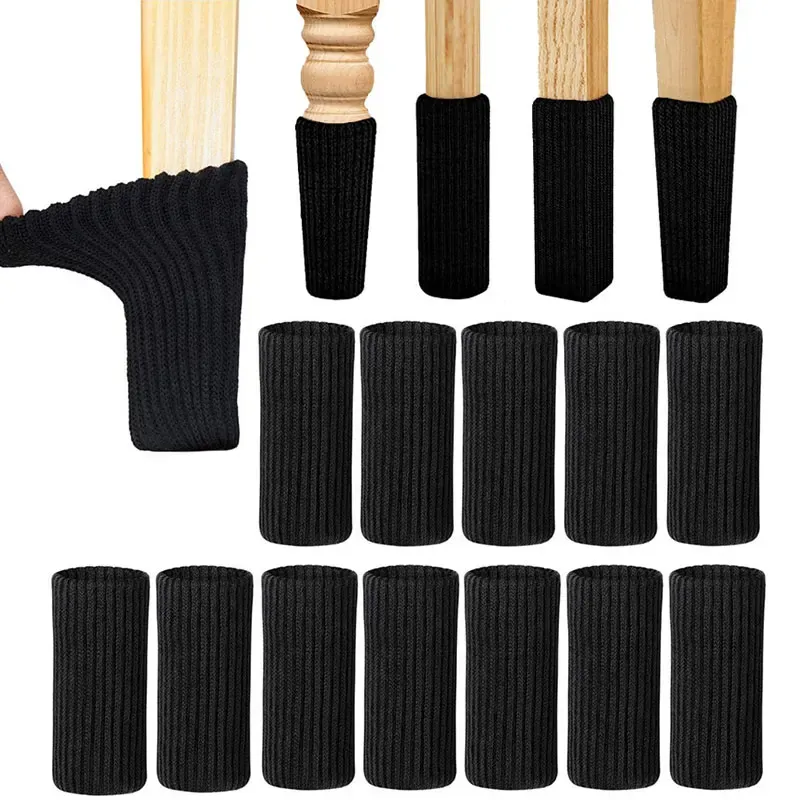 4/24Pcs Stuhl Beine Socken Gestrickte Möbel Füße Boden Protektoren Anti-slip Pads Stille Verdicken Tisch Stuhl bein Socken Abdeckungen