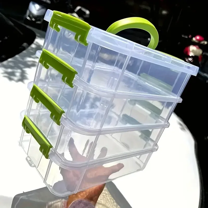 Aufbewahrungsbox für Bausteine, transparent, Sichtbarkeit, Werkzeug, Klassifizierungsboxen, feuchtigkeitsbeständig, Gitter, Schublade, stapelbare Aufbewahrungsschatulle