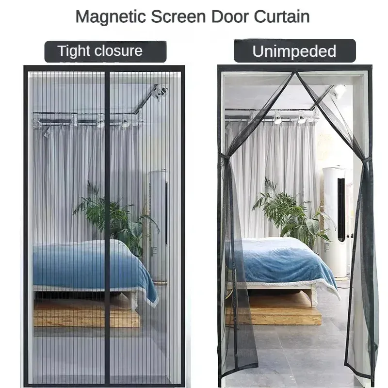 Fenster-Mücken-Vorhang, Gaze-Fensterschutz, automatisches Türschloss, Belüftungsvorhang für zu Hause, magnetische Netzabdeckung