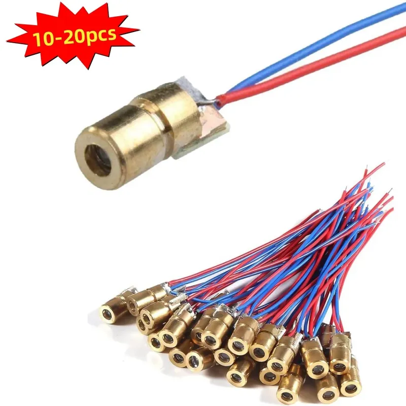 10/20 stücke Einstellbare Mini Laser Pointer Diode RED Dot Laser Diode Schaltung 3V/5V 5mW 650nm Modul Pointer Anblick Kupfer Kopf