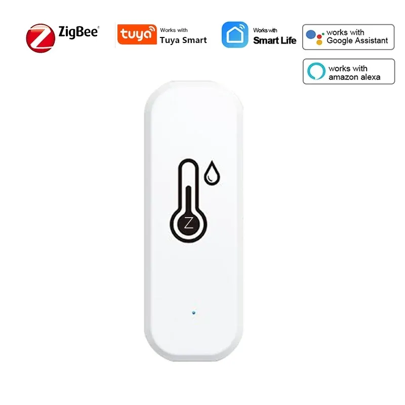 Unterstützt Tuya Zigbee Temperatur-Feuchtigkeitssensor Smart Home-Gerät, kompatibel mit Google Home Alexa für die Umweltüberwachung
