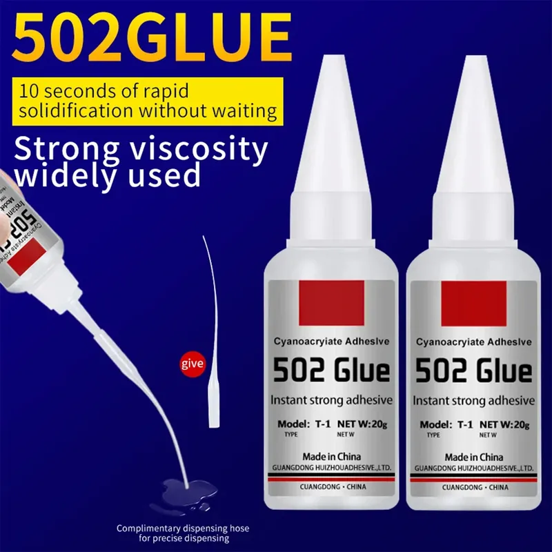 JXVX 1-5pcs 502 starke Klebstoffe sofort schnell trocknen Hydroxyacrylat Bindemittel Leder Gummi Holz Metall starke Bindung Flüssigkeit Kleber Werkzeuge